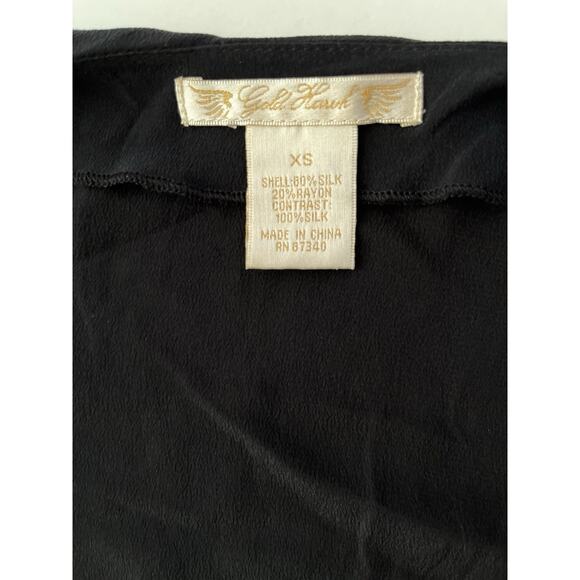 Gold Hawk Silk Blend Top Tunic Burnout Velvet Sleeveless Luxurious Whimsigoth - Picture 4 of 7